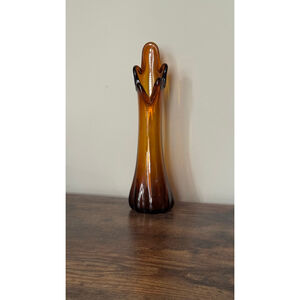 Moody Molten Amber – 60s Swung Glass Vase